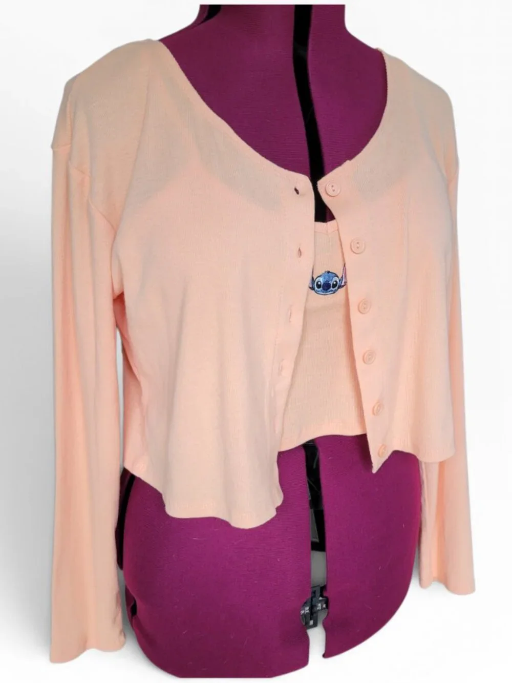 Disney Stitch Tank Top & Matching Cardigan Set Size (XL)